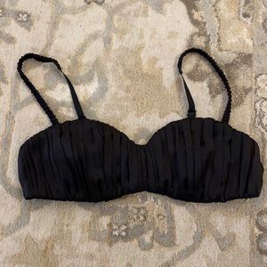 Kiki de Montparnasse Pleated Silk Bra S black